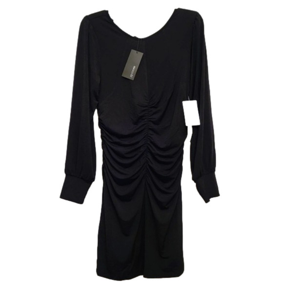 19 Cooper Black Shirred Bodycon Cocktail Dress Small - Picture 1 of 10